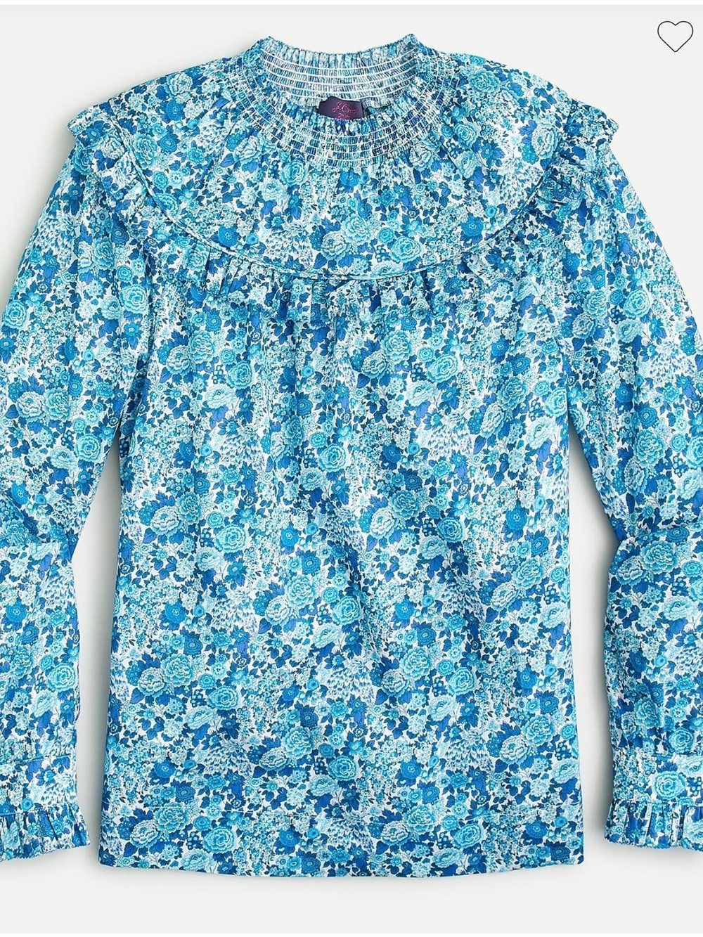 J.Crew x Liberty London Elysian Day Floral Smocked Popover Top M 💙🌸